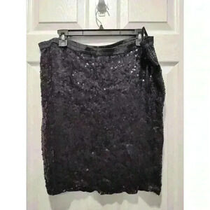 Vintage Royal Feelings‎ 100% Pure Silk 80s Sparkly Sequin Skirt Womens SMALL